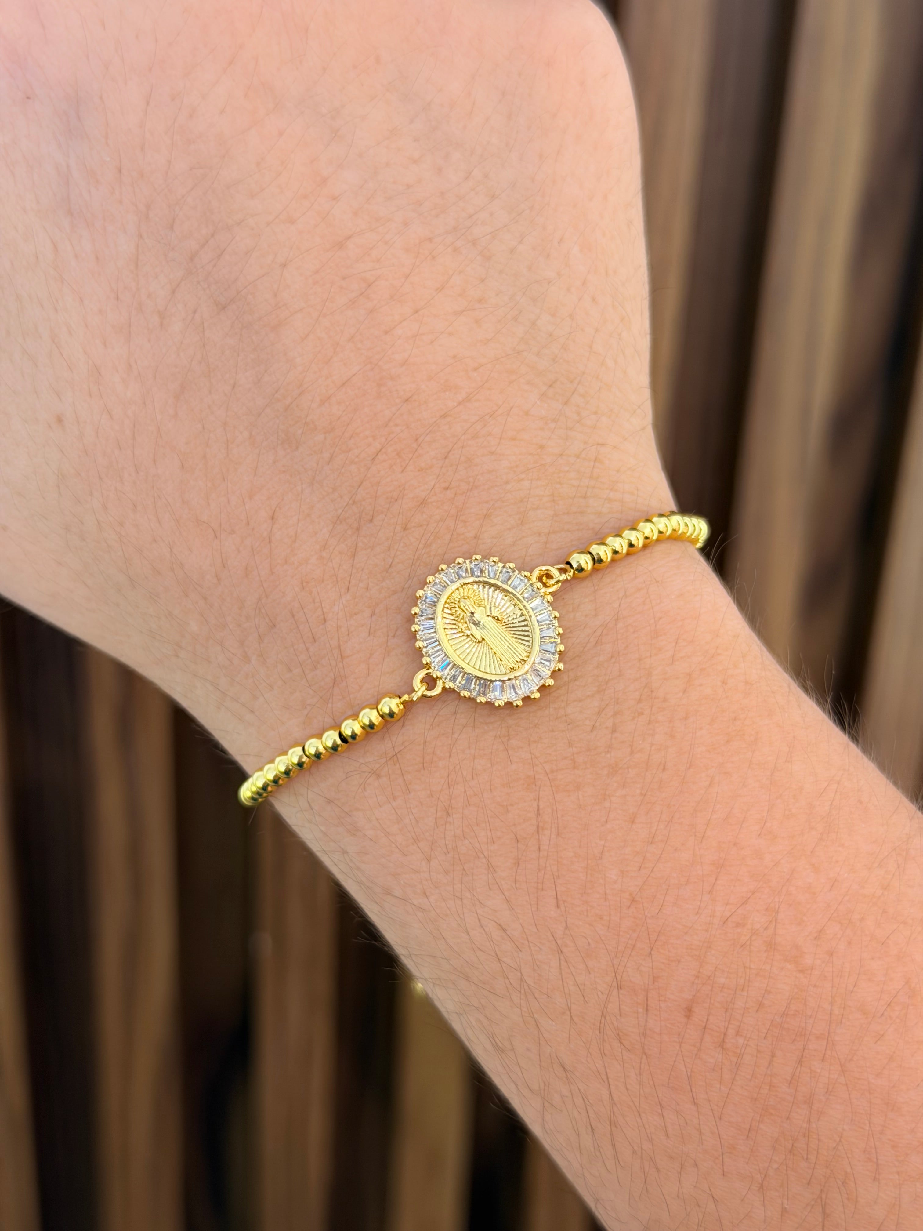 Pulsera san Benito diamantado