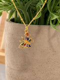 Cadena mariposa colores diamantes