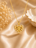 Cadena corazón virgen perla