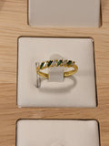 Anillo graduable esmeraldas cuadradas verde