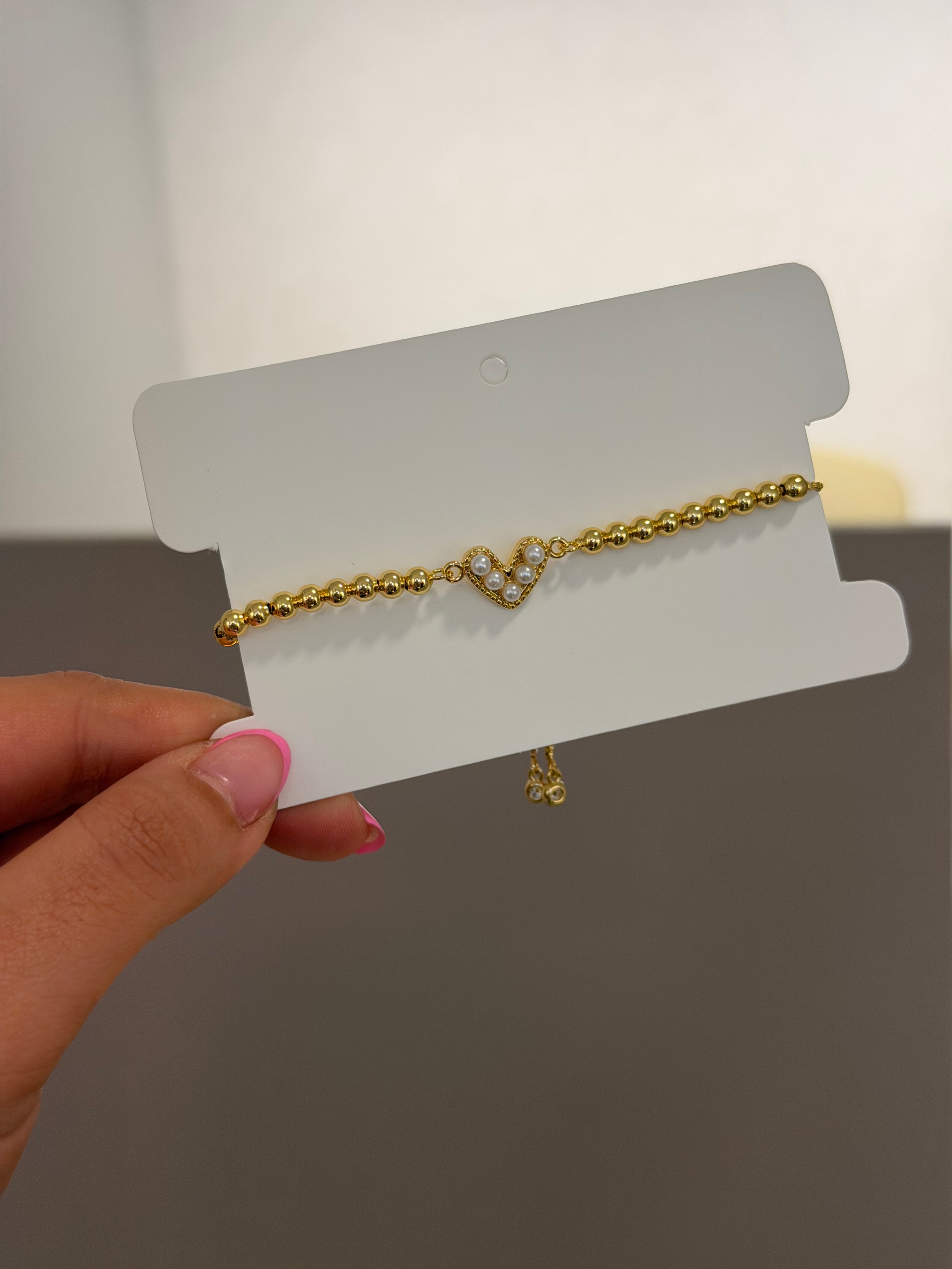 Pulsera corazón perla peque