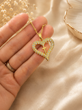 Cadena corazón y cruz