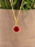 Cadena diamantes rojo