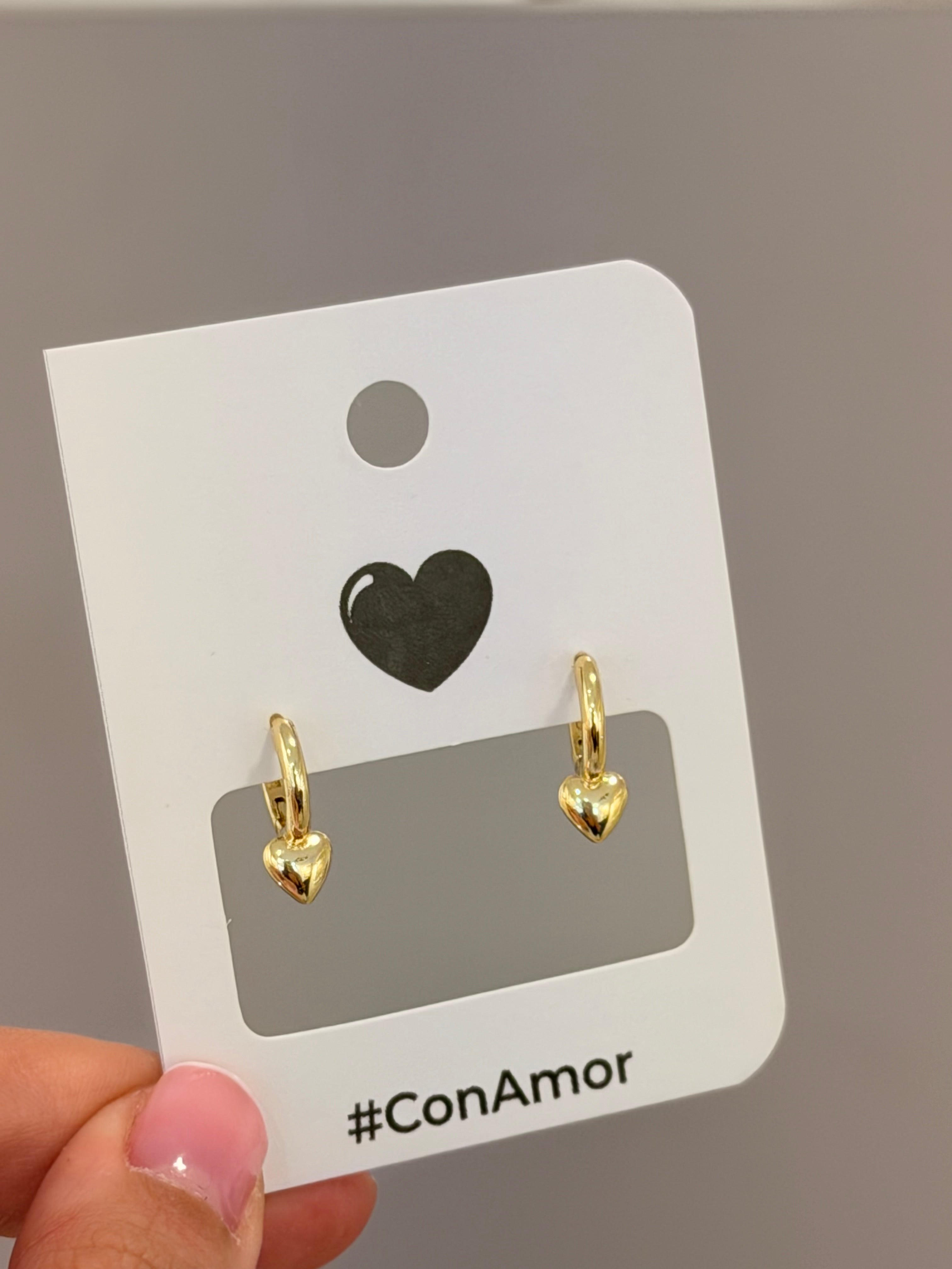 Candonga mini con corazones dorado