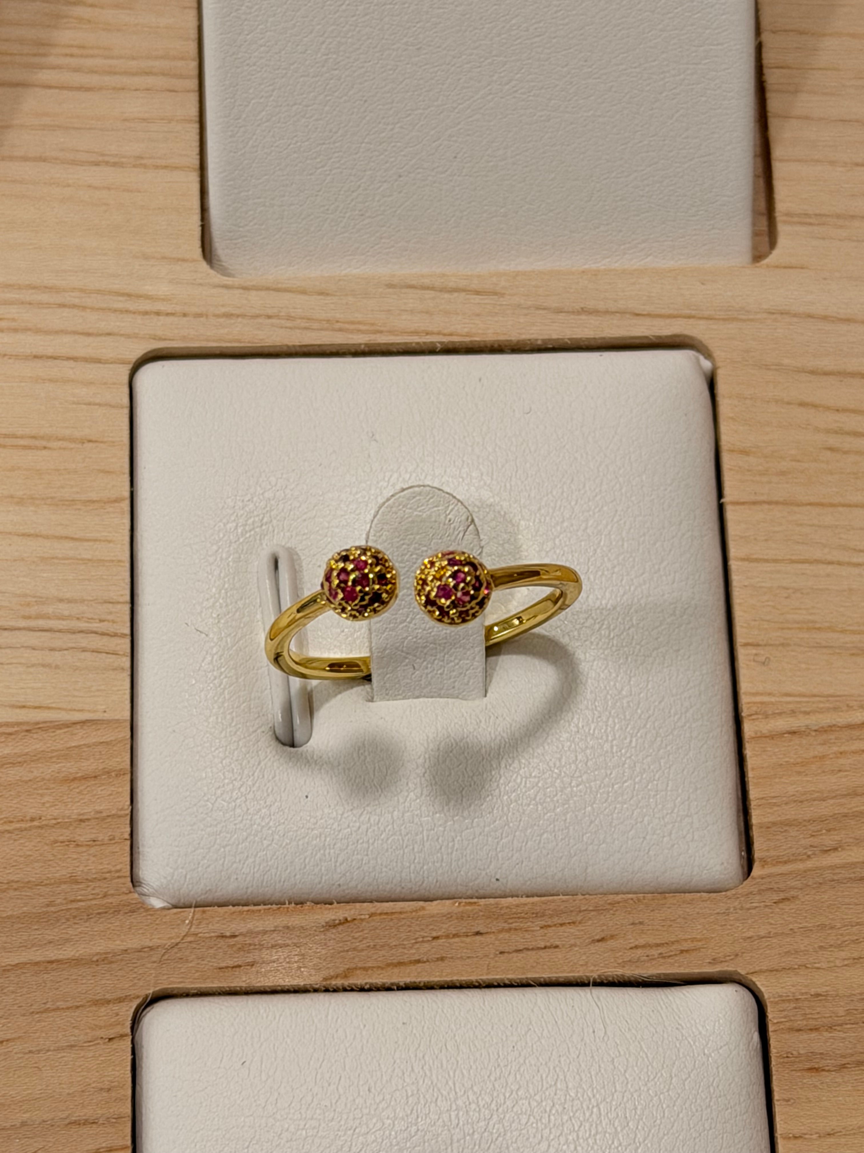 Anillo graduable balines rojos