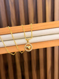 Cadena círculo corazón diamantes