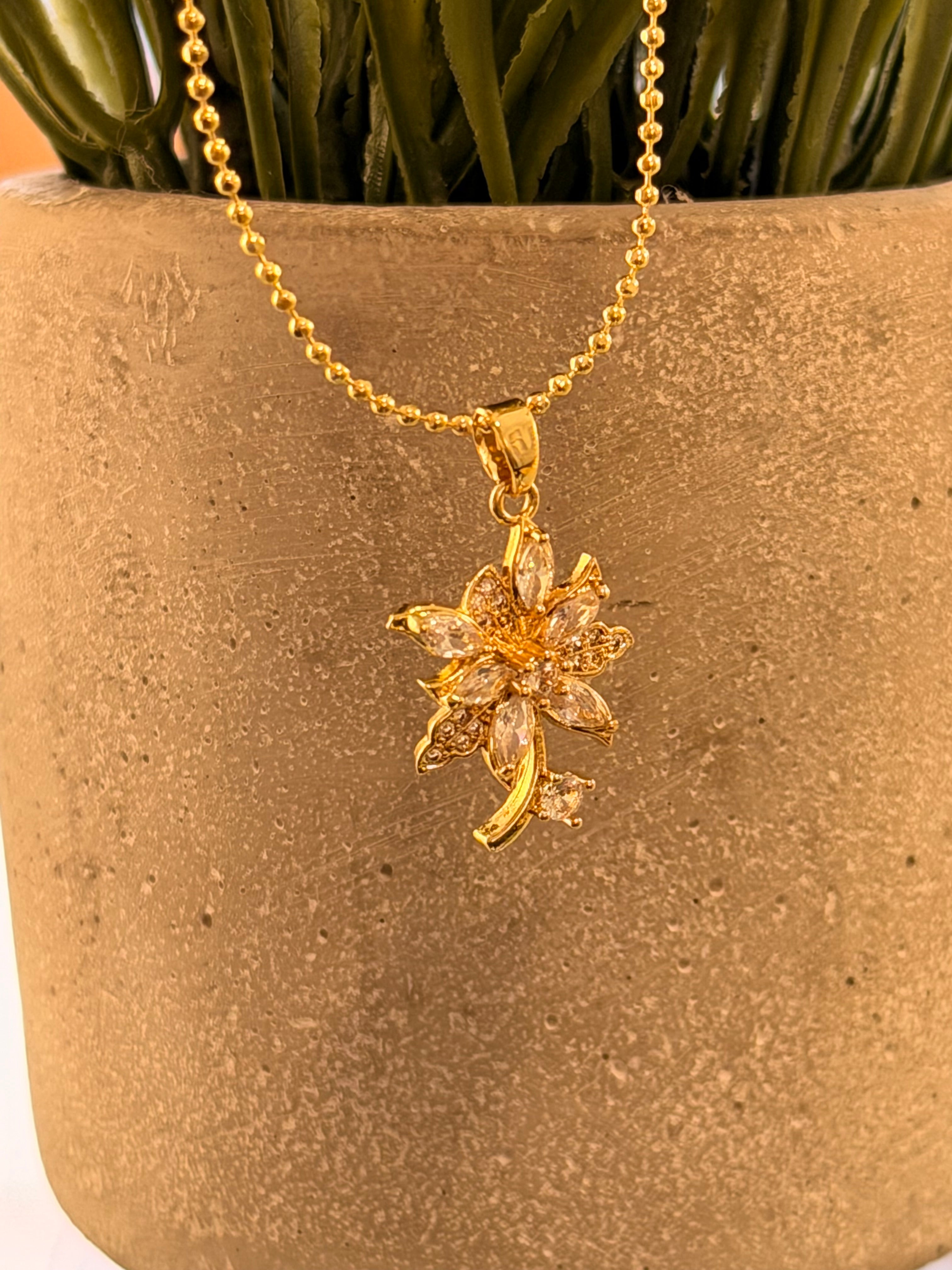 Cadena girasol diamantado