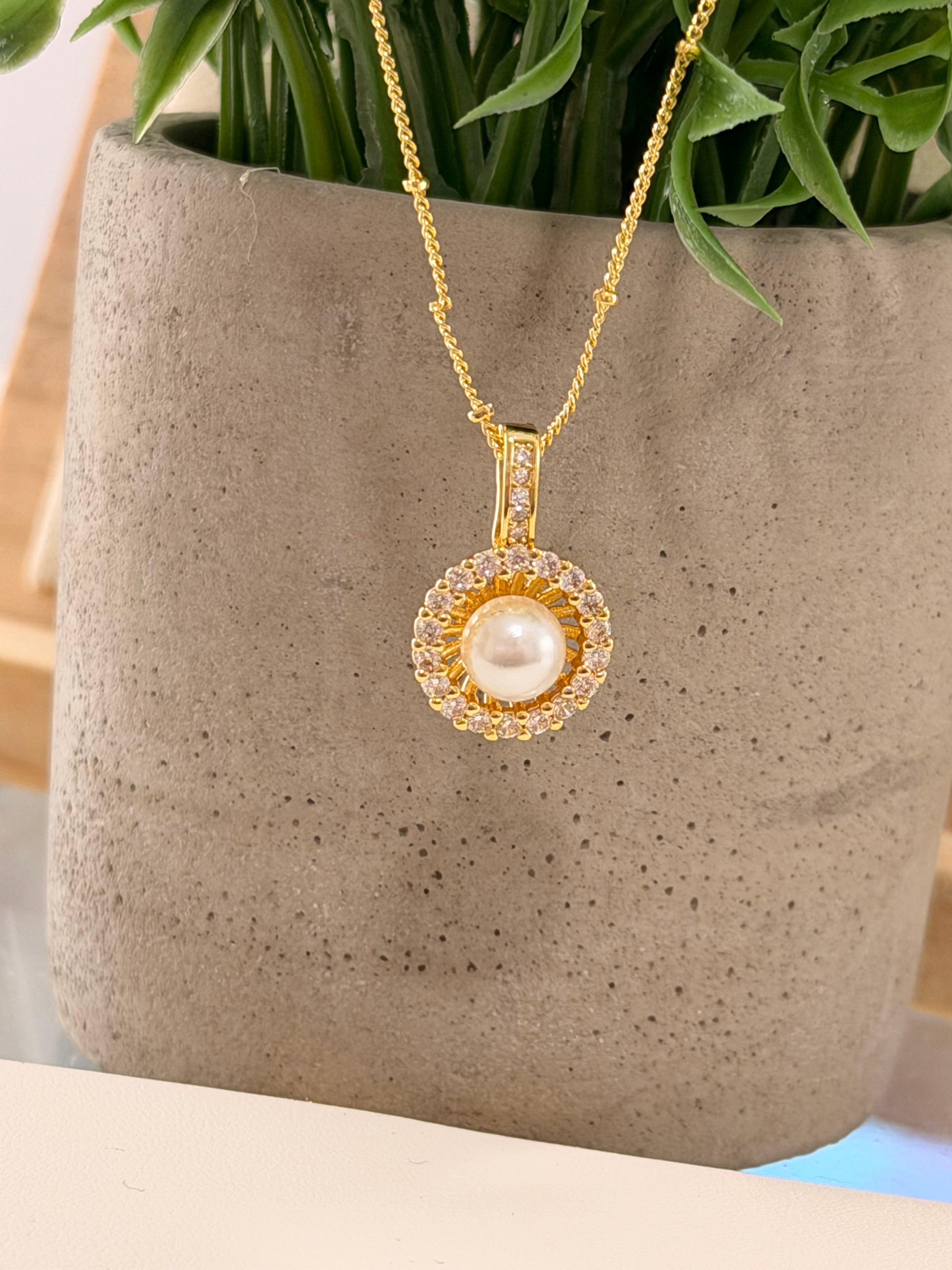 Cadena perla brillante