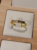Anillo graduable esmeraldas cuadradas colores