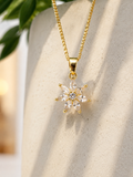 Cadena cristal flor blanca