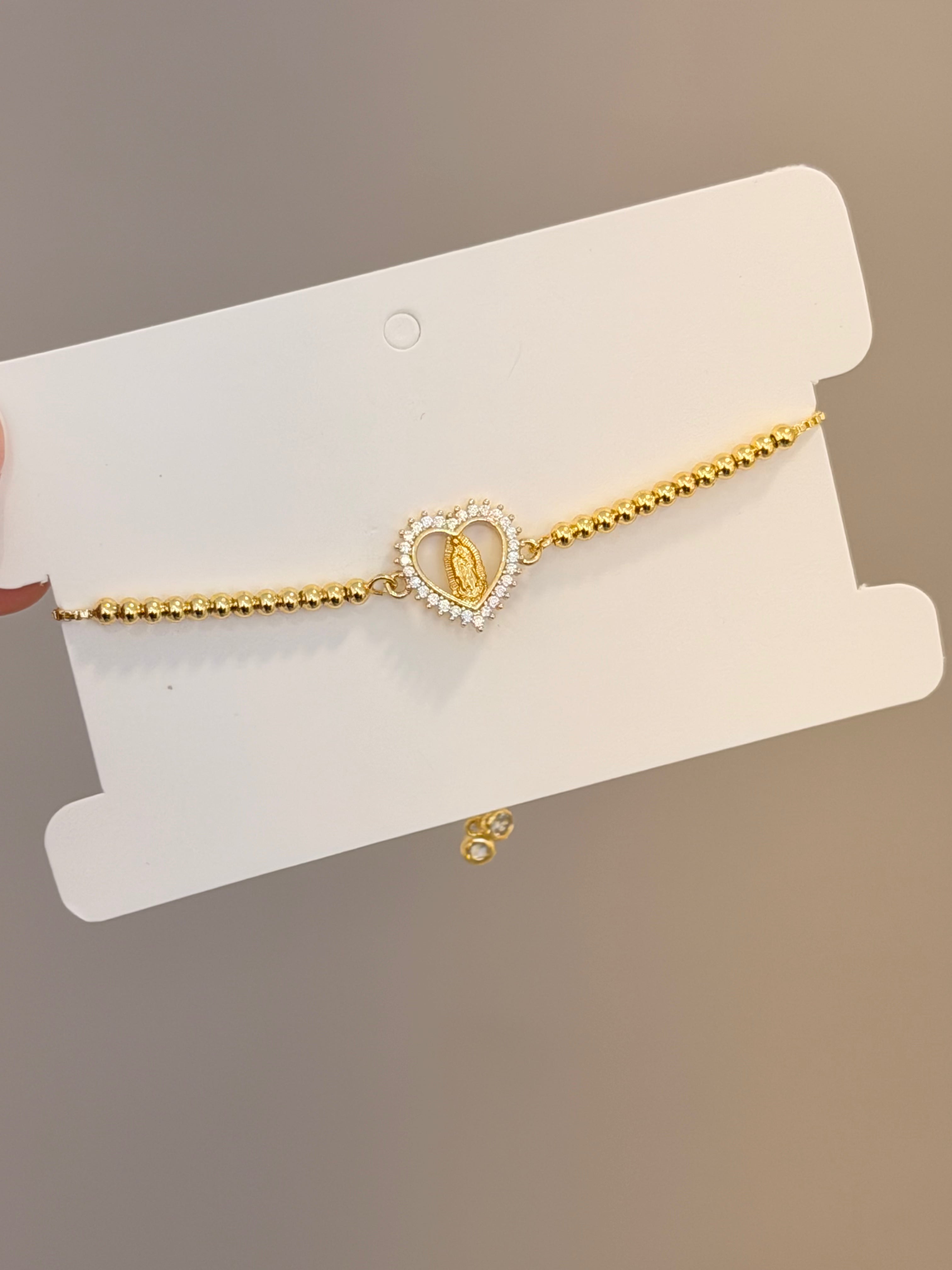 Pulsera corazón virgen Guadalupe