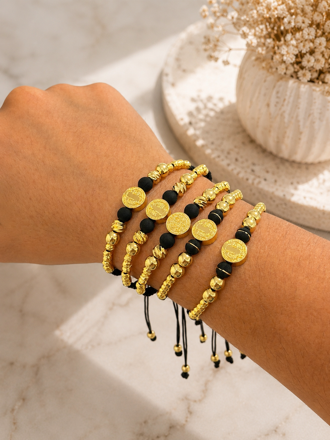 Pulsera deluxe tejida graduable san Benito