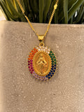 Cadena grande virgen doble color